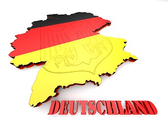 Image showing Map of Germany with flag