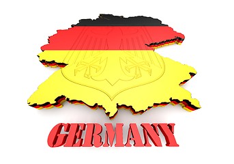 Image showing Map of Germany with flag