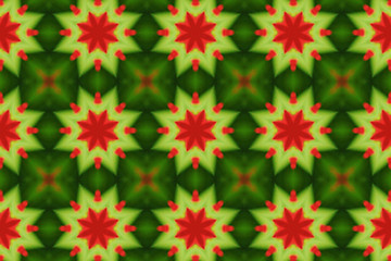 Image showing Ethnic pattern. Abstract kaleidoscope  fabric design.