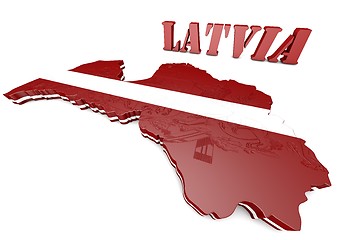 Image showing Illustration Map of Latvia