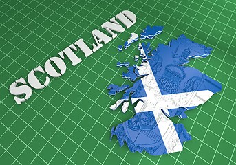 Image showing Scotland map flag 3d illustration