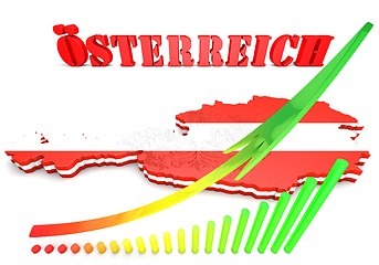 Image showing map illustration of Austria with flag