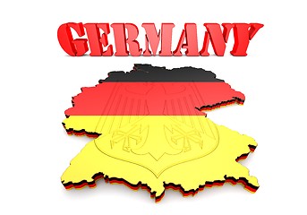 Image showing Map of Germany with flag