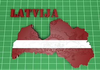 Image showing Illustration Map of Latvia