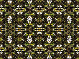 Image showing Ethnic pattern. Abstract kaleidoscope  fabric design.