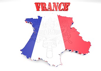 Image showing Map of France with flag colors.