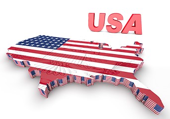 Image showing U.S.A. mapped flag in 3D illustration .