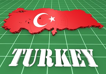 Image showing map illustration of Turkey with flag