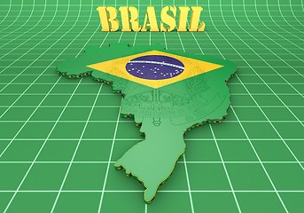 Image showing map illustration of Brazil
