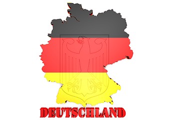 Image showing Map of Germany with flag