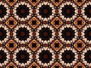 Image showing Ethnic pattern. Abstract kaleidoscope  fabric design.