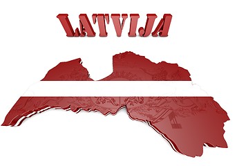 Image showing Illustration Map of Latvia