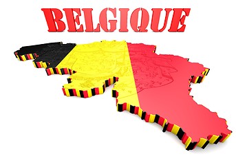 Image showing map illustration of Belgium with flag