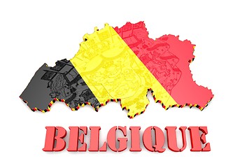 Image showing map illustration of Belgium with flag