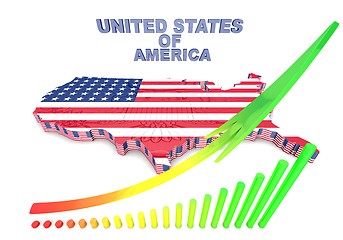 Image showing U.S.A. mapped flag in 3D illustration .