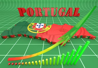 Image showing Map illustration of Portugal with map