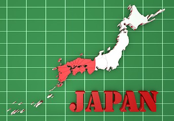 Image showing map of Japan with flag