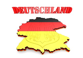 Image showing Map of Germany with flag