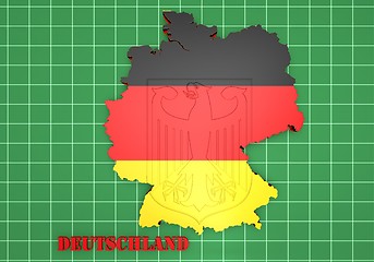 Image showing Map of Germany with flag