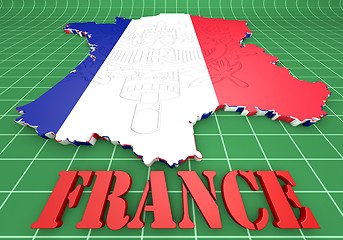 Image showing Map of France with flag colors.