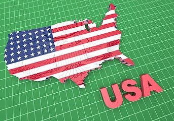 Image showing U.S.A. mapped flag in 3D illustration .