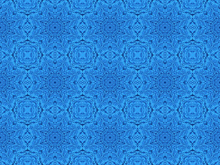 Image showing Ethnic pattern. Abstract kaleidoscope  fabric design.