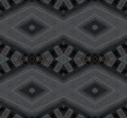 Image showing Ethnic pattern. Abstract kaleidoscope  fabric design.