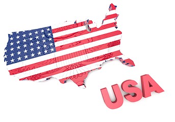 Image showing U.S.A. mapped flag in 3D illustration .