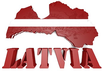 Image showing Illustration Map of Latvia