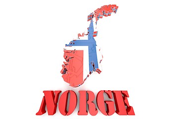 Image showing map illustration of Norway