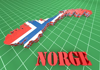 Image showing map illustration of Norway