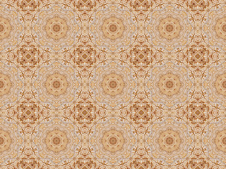 Image showing Ethnic pattern. Abstract kaleidoscope  fabric design.