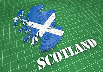 Image showing Scotland map flag 3d illustration