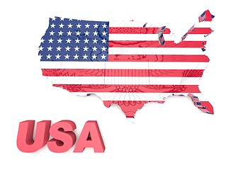 Image showing U.S.A. mapped flag in 3D illustration .