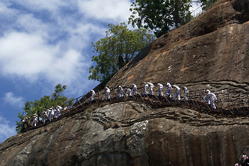 Image showing On the rock face