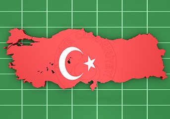 Image showing map illustration of Turkey with flag