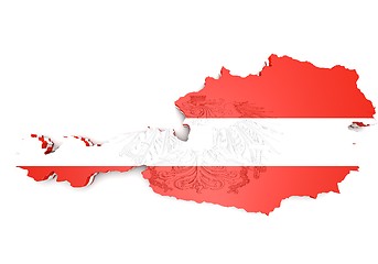 Image showing map illustration of Austria with flag