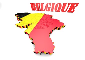 Image showing map illustration of Belgium with flag