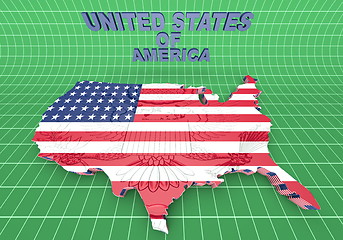 Image showing U.S.A. mapped flag in 3D illustration .