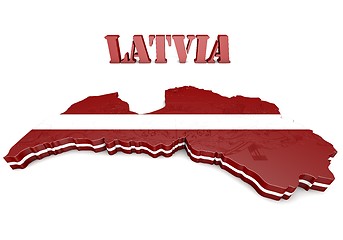 Image showing Illustration Map of Latvia