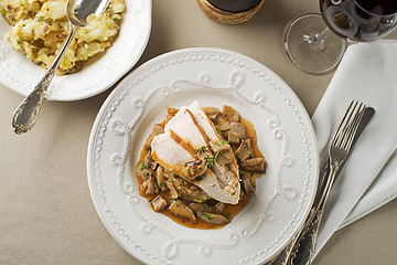 Image showing Chicken with mushrooms