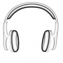 Image showing Blue headphones icon
