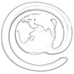 Image showing Glossy icon with mail for Earth 