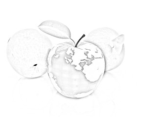 Image showing Apple earth and apples 