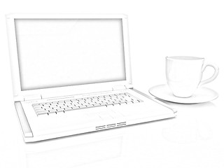 Image showing 3d cup and a laptop