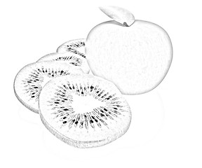 Image showing slices of kiwi and apple