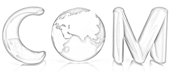 Image showing 3d text com for earth