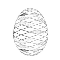Image showing Easter Egg with colored strokes Isolated on white background