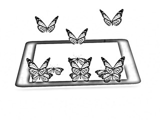 Image showing butterflies on a phone