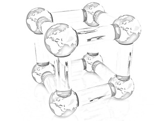 Image showing Abstract molecule model of the Earth